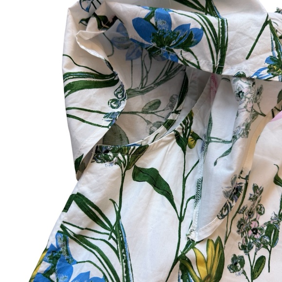 Sugarlips Dress Womens S Ivory Floral Babydoll Mini Ruffle V-Neck Split Spring - Picture 10 of 10